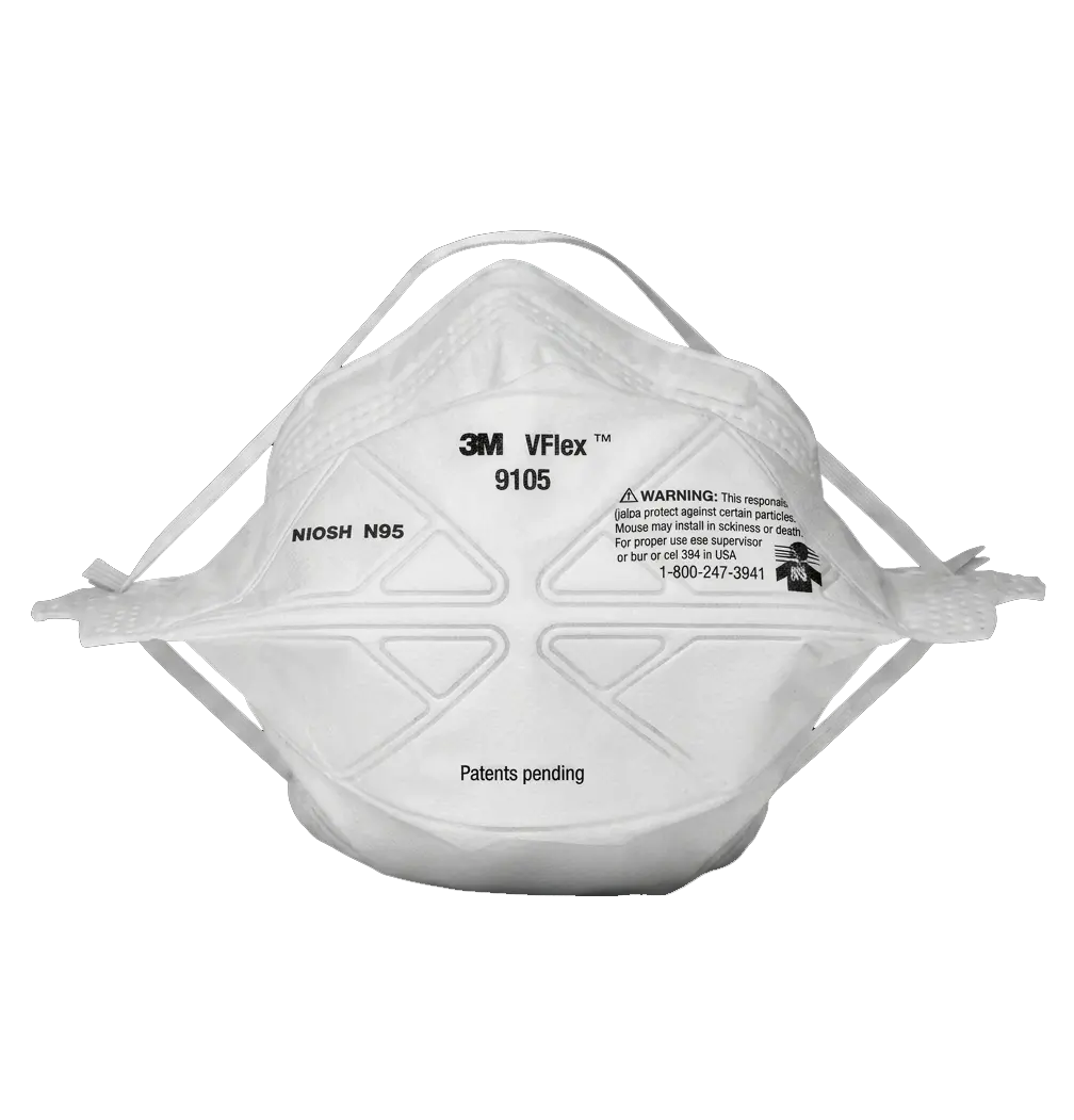 3M VFlex 9105 N95 particulate respirator, front view